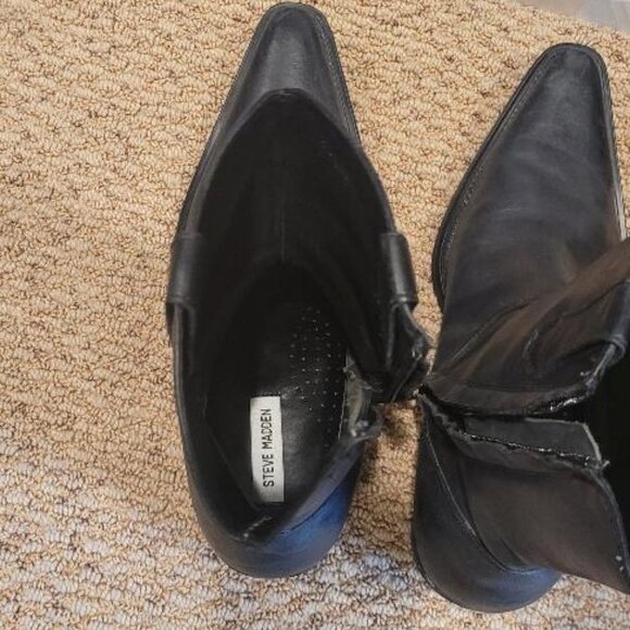 Great Steve Madden mens side zip Custer Cowboy boots - Picture 6 of 9